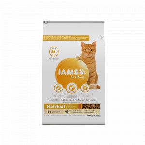 Afbeelding Iams Adult Hairball kattenvoer 10 kg door Brekz.nl