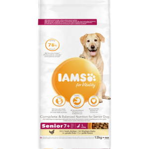 Afbeelding Iams for Vitality Senior Large Kip hondenvoer 12 kg door Brekz.nl