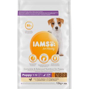 Afbeelding Iams Puppy & Junior Small/Medium hondenvoer 12 kg door Brekz.nl