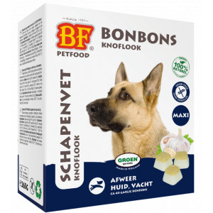 BF Petfood Schapenvet Maxi Bonbons met knoflook