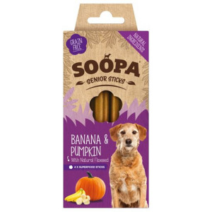 Soopa Dental Sticks Senior met pompoen & banaan voor de hond Per stuk