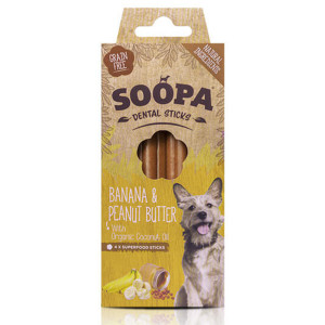 Soopa Dental Sticks banaan & pindakaas voor de hond Per stuk