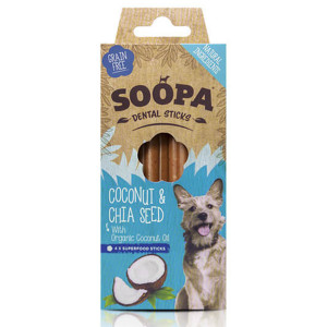 Soopa Dental Sticks kokosnoot & chiazaad voor de hond Per 3 afbeelding