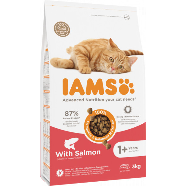 Iams for Vitality Adult met zalm kattenvoer 3 kg