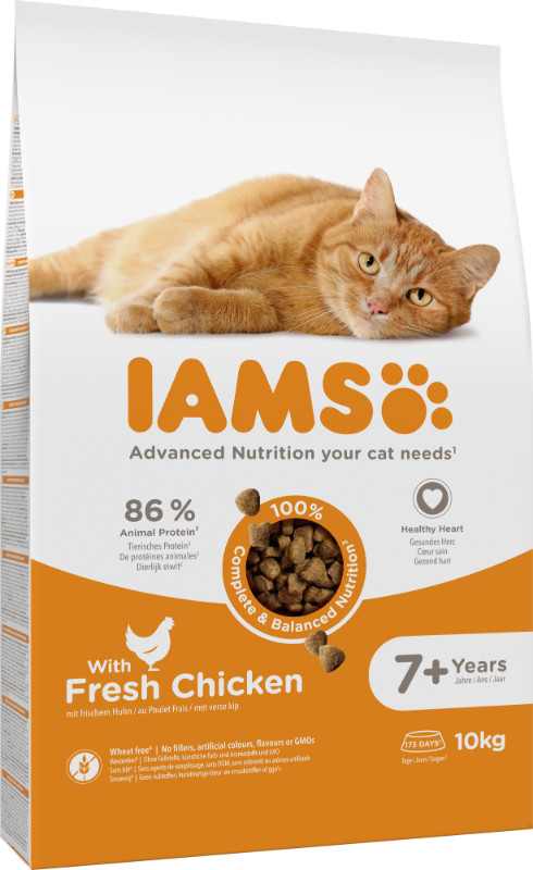 Iams For Vitality Senior met verse Kip kattenvoer