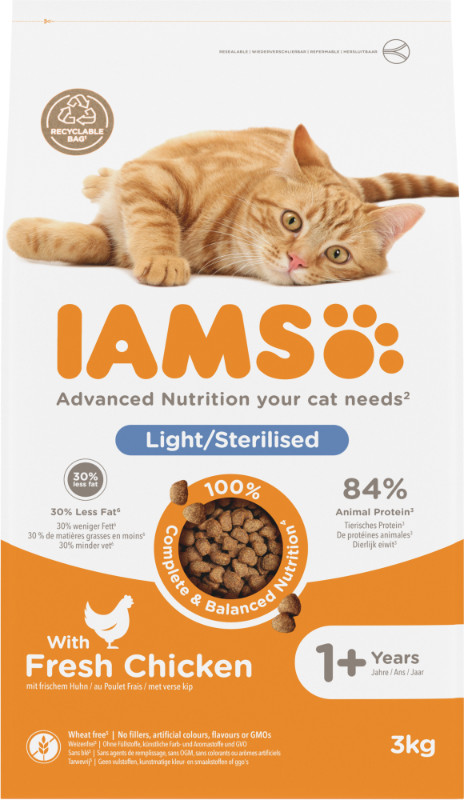 Iams For Vitality Adult Sterilised Kip kattenvoer