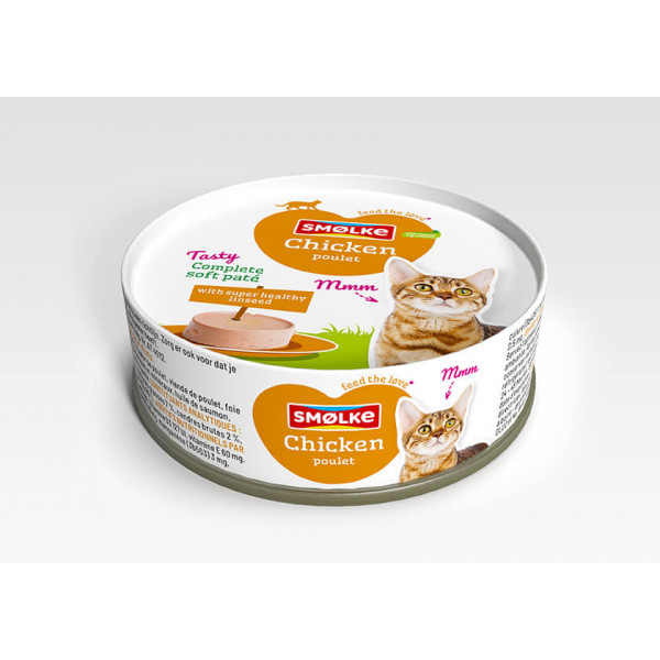 Smolke Smølke Soft Paté kip kattenvoer 24 x 80 g