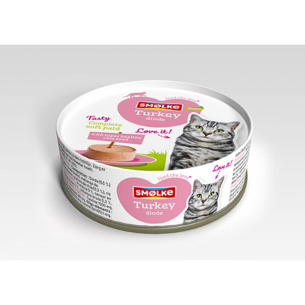 Smolke Smølke Soft Paté kalkoen kattenvoer 24 x 80 g