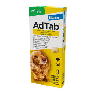 AdTab anti vlo kauwtabletten voor de hond +11-22kg - per verpakking afbeelding