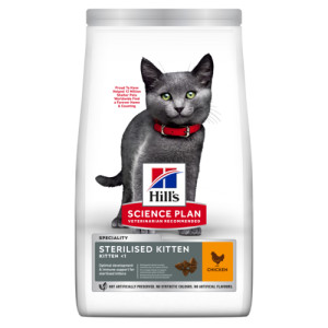 Hill&apos;s Kitten Sterilised kattenvoer met kip 10 kg afbeelding
