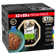 Sheba Sauce Collection Adult Mix Selectie natvoer kat (kuipjes 85 g) 1 verpakking (32 x 85 g)