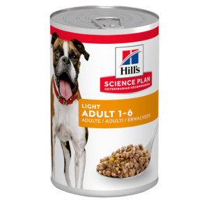 Hill&apos;s Adult Light nat hondenvoer blik 1 tray (12 x 370 g) afbeelding