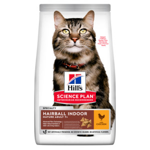 Hill's Mature Adult 7+ Hairball Indoor met kip kattenvoer 2 x 1,5 kg