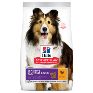 Hill's Adult Sensitive Stomach & Skin Medium met kip hondenvoer 2,5 kg