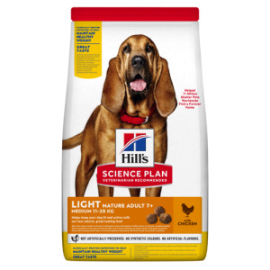 Hill&apos;s Mature Adult 7+ Light Medium met kip hondenvoer 2 x 2,5 kg afbeelding