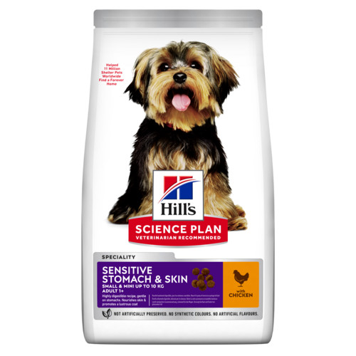 Hill's Adult Sensitive Stomach & Skin Small & Mini met kip hondenvoer