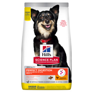 Hill&apos;s Adult Perfect Digestion Small & Mini met kip & bruine rijst hondenvoer 6 kg afbeelding