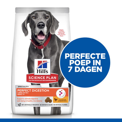 Hill's Adult Perfect Digestion Large met kip & bruine rijst hondenvoer