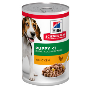 Hill's Puppy kip nat hondenvoer (blik 370g) 2 trays (24 x 370 g)