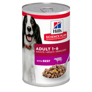 Hill's Adult met rund hondenvoer (blik 370 gr) 1 tray (12 x 370 g)