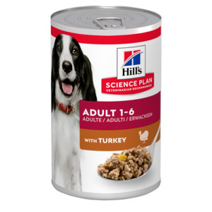 Hill's Adult met kalkoen nat hondenvoer (blik 370 g) 1 tray (12 x 370 g)