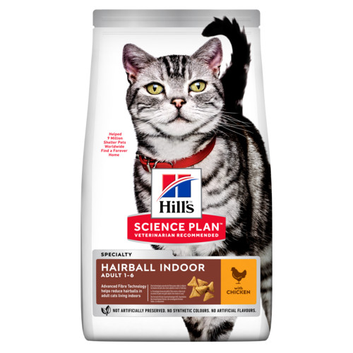 Hill's Adult Hairball Indoor met kip kattenvoer