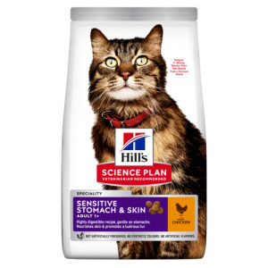 Hill&apos;s Adult Sensitive Stomach & Skin met kip kattenvoer 2 x 1,5 kg afbeelding