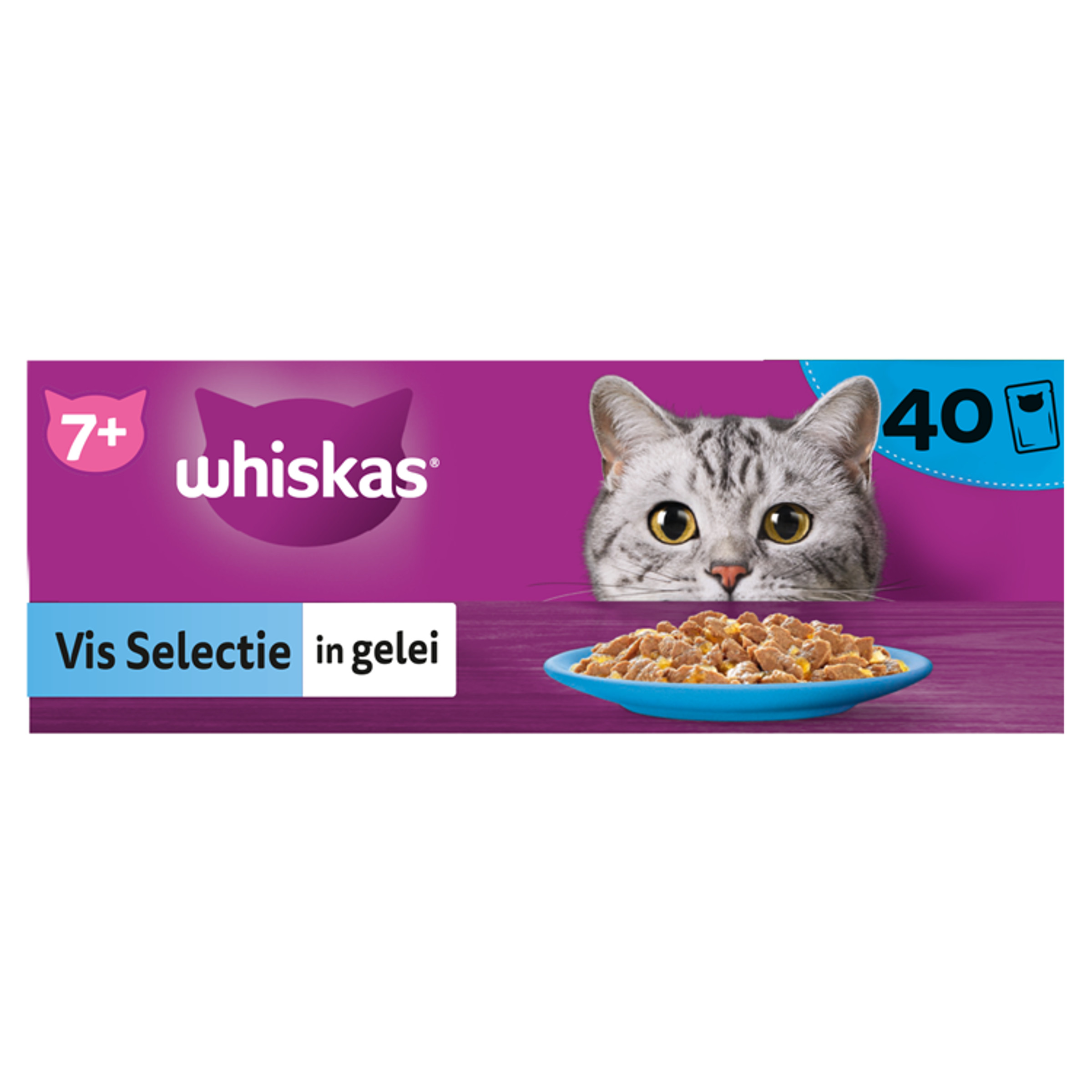 Whiskas 7+ Vis Selectie in gelei maaltijdzakjes multipack  (12 x 85g)