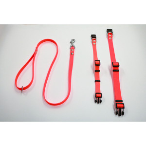Halsband of looplijn Luca anti-slip rubber oranje 20 mm