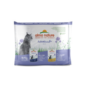 Almo Nature Intestinal Help multipack met vis en gevogelte natvoer kat (70 g) 2 x (6 x 70 g) afbeelding