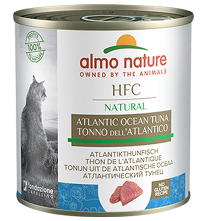 Afbeelding van 12x280 g Natural Atlantische tonijn natvoer kat (280 g) Almo Nature