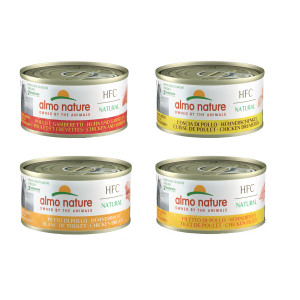 Almo Nature HFC Natural kip combipack A natvoer kat (70 g) 24 x 70 g afbeelding