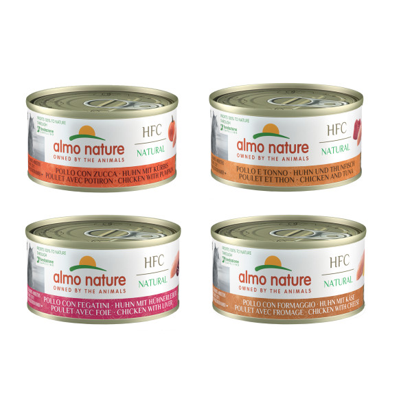 Almo Nature Almo Nature HFC Natural kip combipack B natvoer kat (70 g) 24 x 70 g