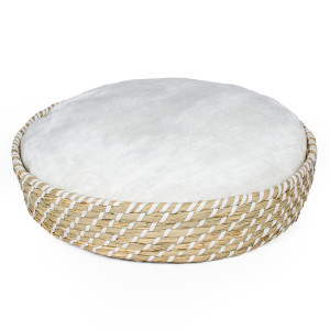 Boho ronde rieten mand met kussen