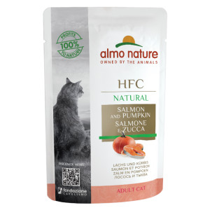 Almo Nature HFC Natural zalm met pompoen natvoer kat (55 g) 24 x 55 g afbeelding
