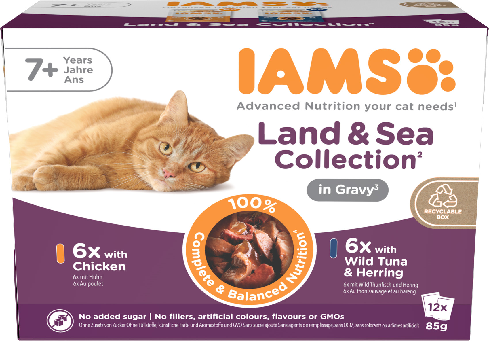 Iams Delights Senior Land & Sea Collection in gravy (12x85g)