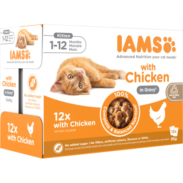 IAMS Iams Delights Kitten met kip in gravy natvoer kat (12x85g) 24 x 85 g