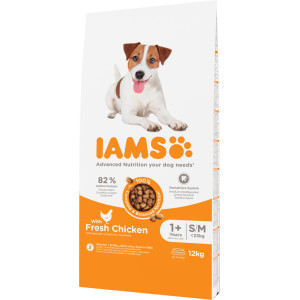 Iams for Vitality Adult Small & Medium met kip hondenvoer 12 kg