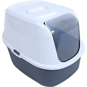 Boon Moderna kattentoilet Just Eazy van recycle plastic grijs/wit Per stuk