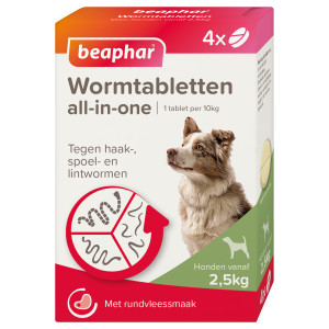 Beaphar Wormmiddel all-in-one (2,5 - 40 kg) hond 12 tabletten afbeelding