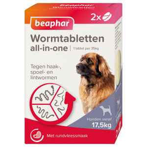 Beaphar Wormmiddel all-in-one (17,5 - 70 kg) hond 6 tabletten afbeelding