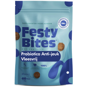 FestyBites® Anti-jeuk Vleesvrij diervoedingssupplement voor honden | Stopt jeuk en bevordert het welzijn van je hond | Helpt bij jeuk, krabben, bijten en een geïrriteerde huid | 60