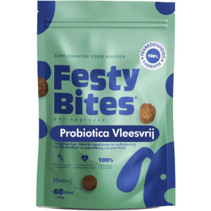 FestyBites® Probiotica diervoedingssupplement voor honden | Helpt o.a. bij stinkende adem, dunne ontlasting, vieze scheten en een gevoelige maag | 100% natuurlijke ingrediënten | 6