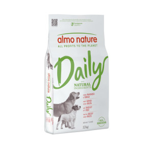Almo Nature Daily met rund en rijst hondenvoer 2 x 12 kg