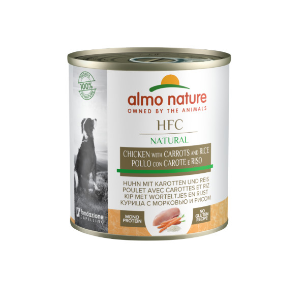 Almo Nature Almo Nature HFC Natural kip met worteltjes en rijst natvoer hond (280 g) 24 x 280 g