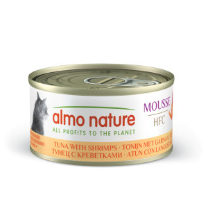 Almo Nature HFC Mousse tonijn met garnalen natvoer kat (70 g) 24 x 70 g afbeelding
