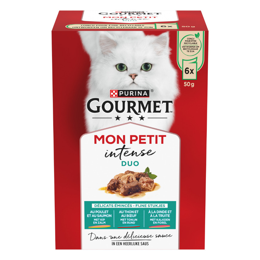 Gourmet Mon Petit Intense met vis & vlees natvoer 