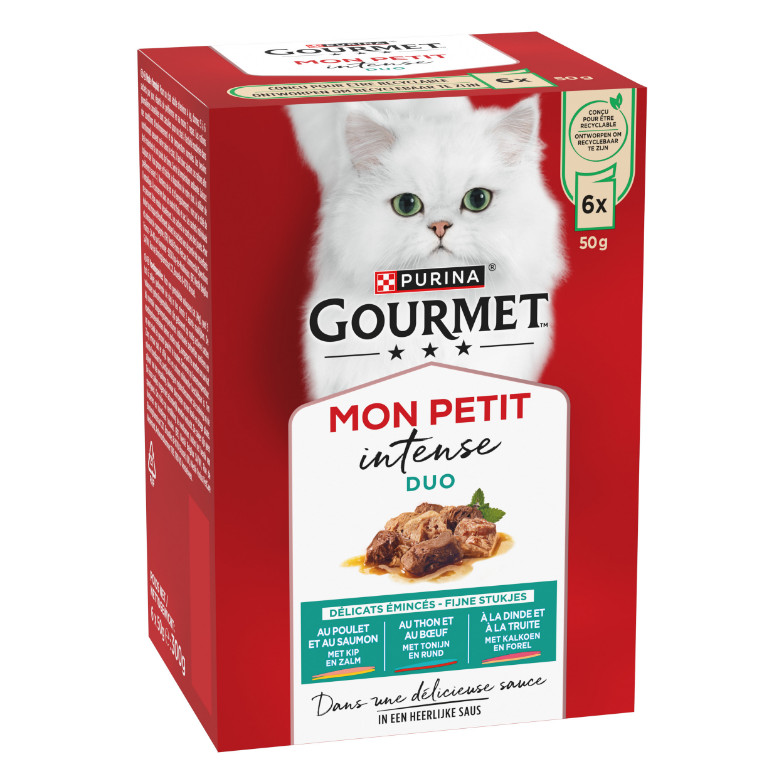 Gourmet Mon Petit Intense met vis & vlees natvoer 