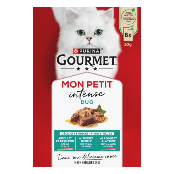 Gourmet Gourmet Mon Petit Intense met vis & vlees natvoer kat 8 x (6 x 50 g)