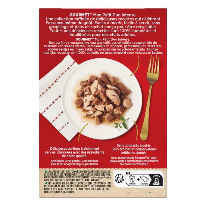 Gourmet Mon Petit Intense met vis & vlees natvoer 